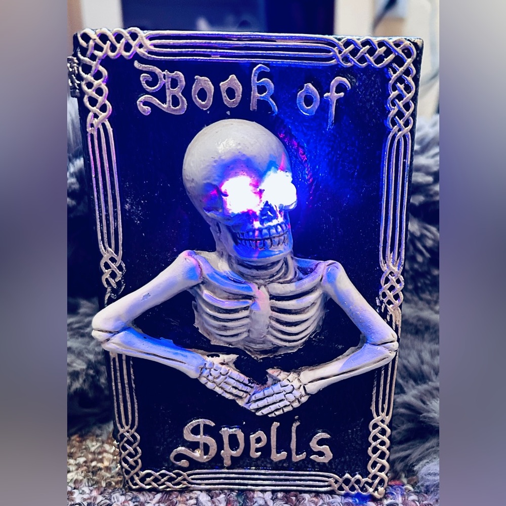 Skeleton Book of Spells Decor